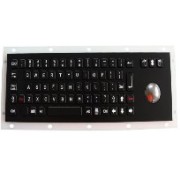 INT-CTR-K09-R01(S4YL) Промышленная клавиатура из нержавеющей стали, гальваническое покрытие из черного титана, с трекболом