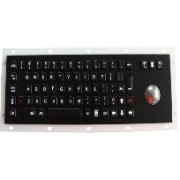 INT-CTR-K10-R01(S4L) Промышленная клавиатура из нержавеющей стали, гальваническое покрытие из черного титана, с трекболом
