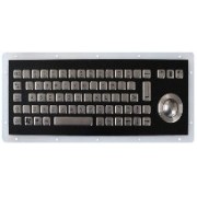 INT-CTR-K13-R01(S4) Промышленная клавиатура из нержавеющей стали, гальваническое покрытие из черного титана, с трекболом