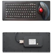 INT-CTR-K17-R01(S4Y) Промышленная клавиатура из нержавеющей стали, гальваническое покрытие из черного титана/клавиши силикон, с трекболом