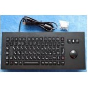 INT-CTR-K21-R01(S4LY) Промышленная клавиатура из нержавеющей стали, гальваническое покрытие из черного титана, с трекболом