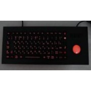 INT-CTR-K22-R01(S4LY) Промышленная клавиатура из нержавеющей стали, гальваническое покрытие из черного титана, с трекболом