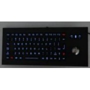 INT-CTR-K23-R01(S4LY) Промышленная клавиатура из нержавеющей стали, гальваническое покрытие из черного титана, с трекболом