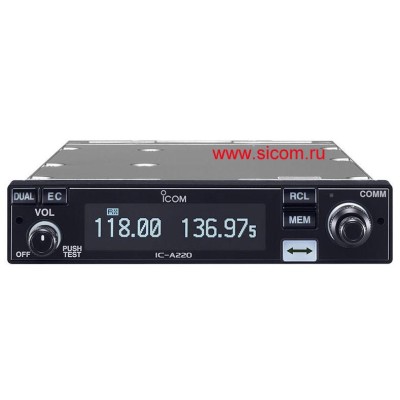 Icom IC-A220 бортовая/ базовая/ мобильная, 118-137МГц, AM, 8/ 30 Вт, 10 каналов, поддержка внутреннего интеркома, возможность дистанционного управления (мобильный и базовый комплект дополнительно), питание 12/ 24В Icom IC-A220 бортовая/ базовая/ мобильная, 118-137МГц, AM, 8/ 30 Вт, 10 каналов, поддержка внутреннего интеркома, возможность дистанционного управления (мобильный и базовый комплект дополнительно), питание 12/ 24В