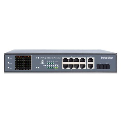 INT-VNST1006-121 - 8-х портовый сетевой неуправляемый коммутатор с PoE (+2 SFP) INT-VNST1006-121 - 8-х портовый сетевой неуправляемый коммутатор с PoE (+2 SFP)