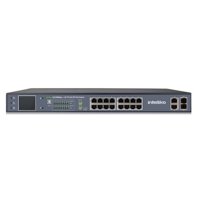 INT-VNST1006-122 - 16-х портовый сетевой неуправляемый коммутатор с PoE (+2 SFP) INT-VNST1006-122 - 16-х портовый сетевой неуправляемый коммутатор с PoE (+2 SFP)