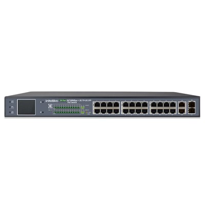 INT-VNST1006-123 - 24-х портовый сетевой неуправляемый коммутатор с PoE (+2 SFP) INT-VNST1006-123 - 24-х портовый сетевой неуправляемый коммутатор с PoE (+2 SFP)