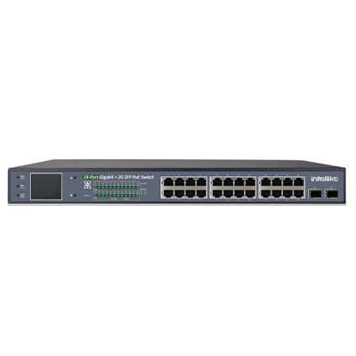 INT-VNST1007-129 - 24-х портовый сетевой неуправляемый коммутатор с PoE (+2 SFP) INT-VNST1007-129 - 24-х портовый сетевой неуправляемый коммутатор с PoE (+2 SFP)