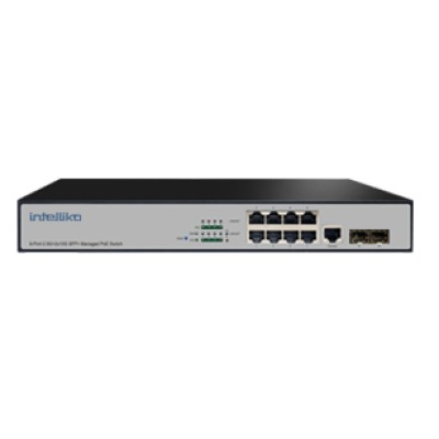 INT-VNST1008-134 - 8-х портовый сетевой управляемый коммутатор с PoE (+2 SFP) INT-VNST1008-134 - 8-х портовый сетевой управляемый коммутатор с PoE (+2 SFP)