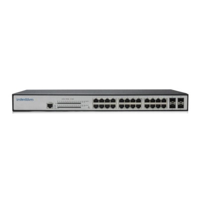 INT-VNST2008-133 - 24-х портовый сетевой управляемый коммутатор с PoE (+4 SFP) INT-VNST2008-133 - 24-х портовый сетевой управляемый коммутатор с PoE (+4 SFP)
