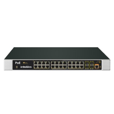 INT-VNST1004-104: 24-х портовый сетевой управляемый коммутатор (+4 SFP) с PoE INT-VNST1004-104: 24-х портовый сетевой управляемый коммутатор (+4 SFP) с PoE